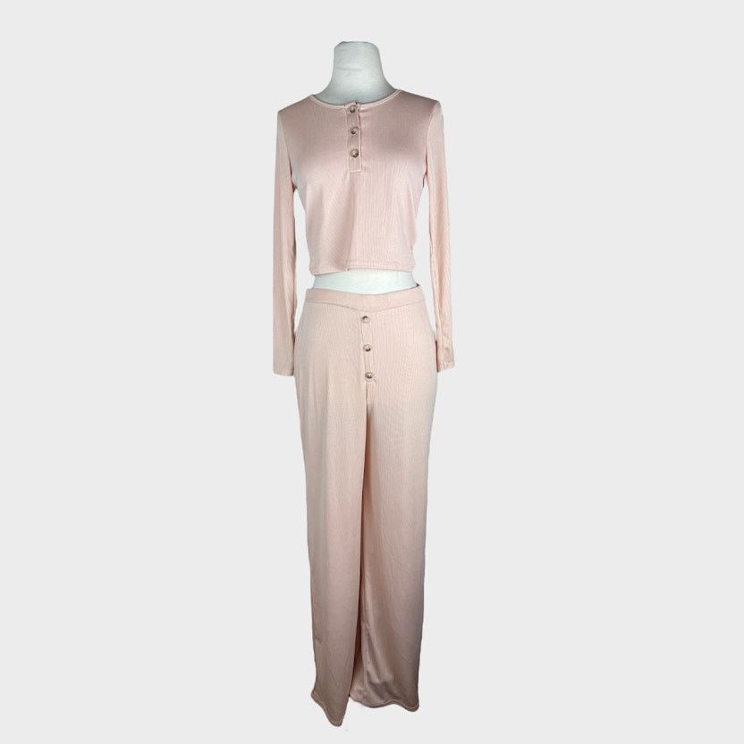 Nasty Gal Nasty Gal | Pink Ribbed Matching Set | Size 10 Size 32" / US 10 / IT 46 - 7 Thumbnail