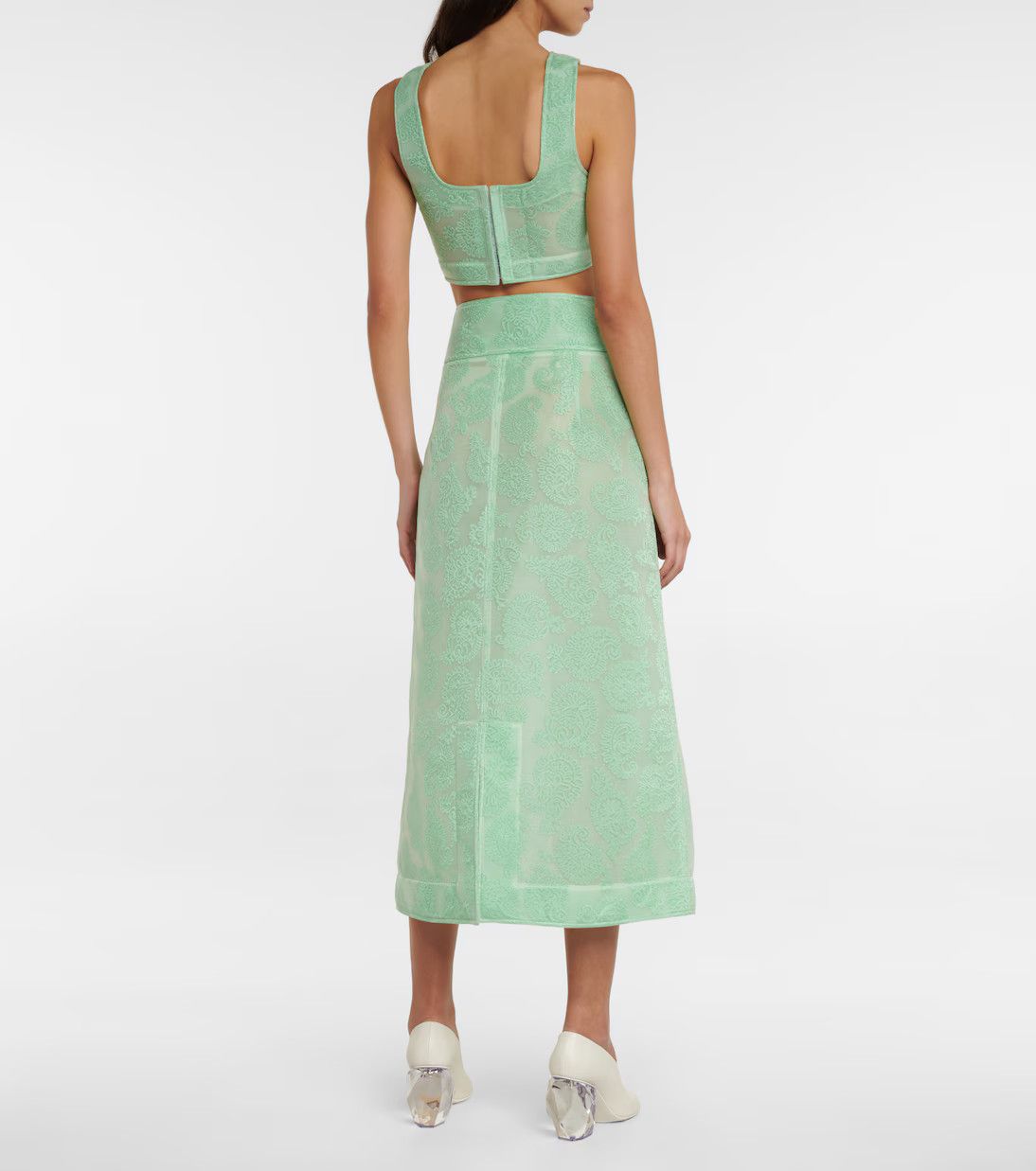 Jil Sander o1y1025 Crop Top in Green Size XS / US 0-2 / IT 36-38 - 3 Thumbnail