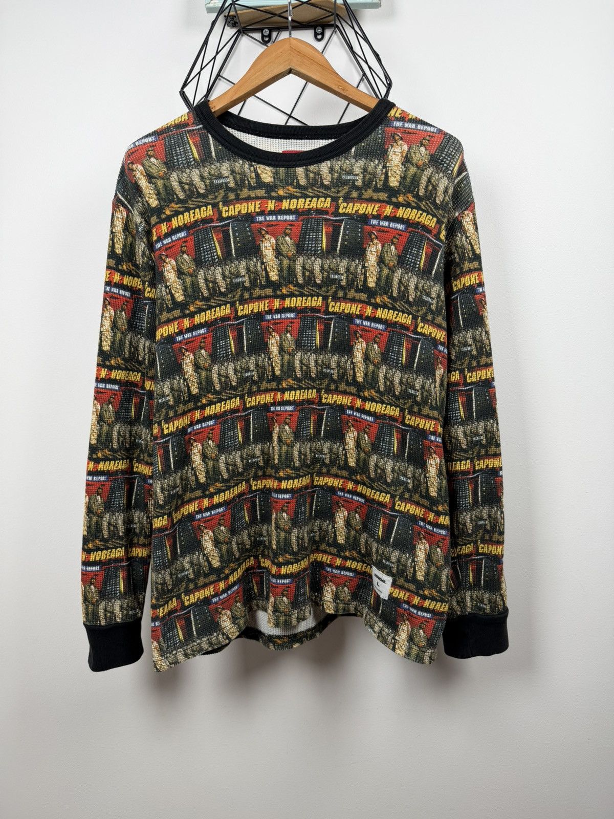 Supreme Supreme War Report Waffle Thermal Sweatshirt Capone Noreaga Size US L / EU 52-54 / 3 - 1 Thumbnail