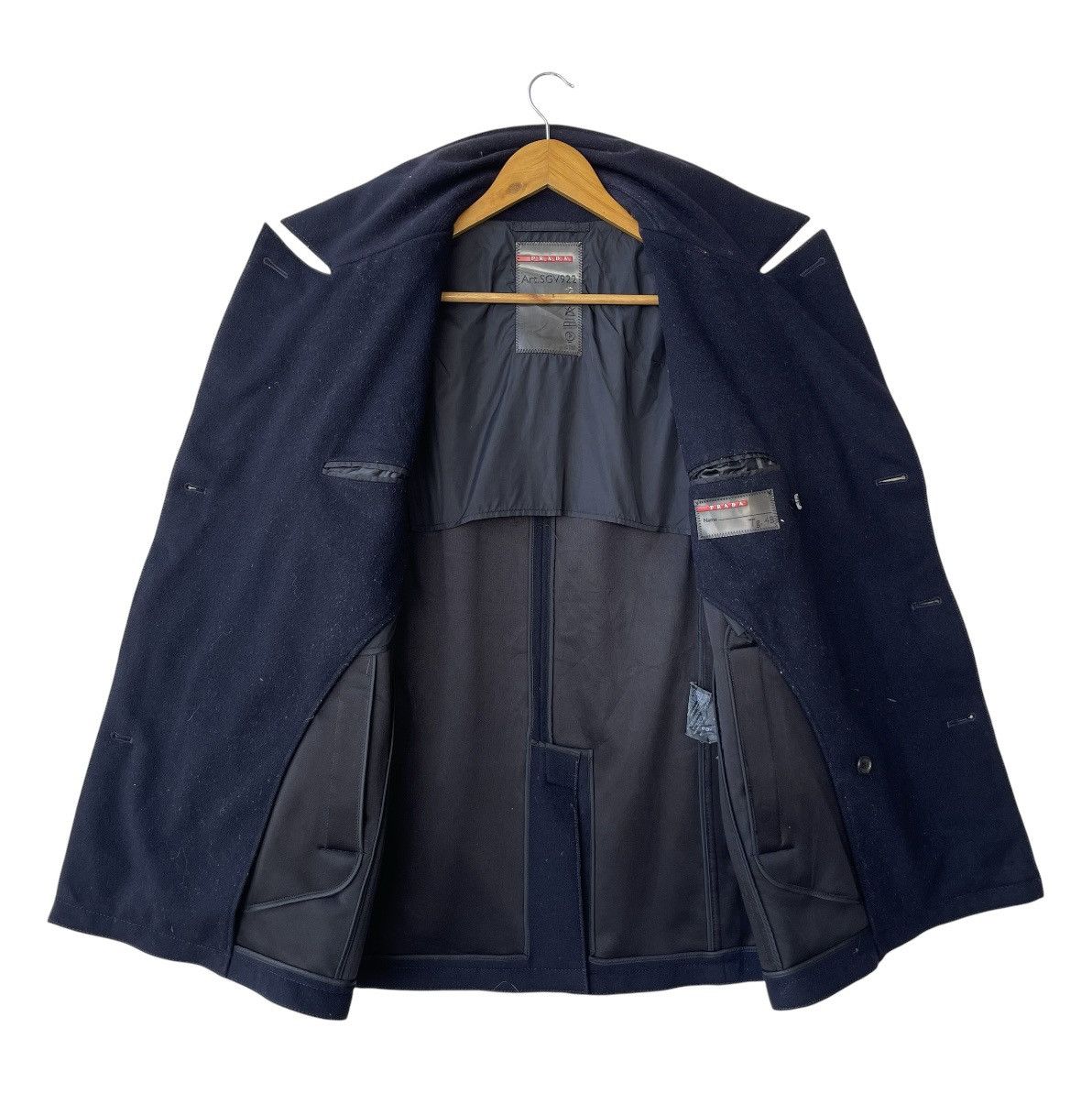 Prada Archival Prada SGV922 Double Breasted Virgin Wool Peacoat Size US M / EU 48-50 / 2 - 4 Thumbnail