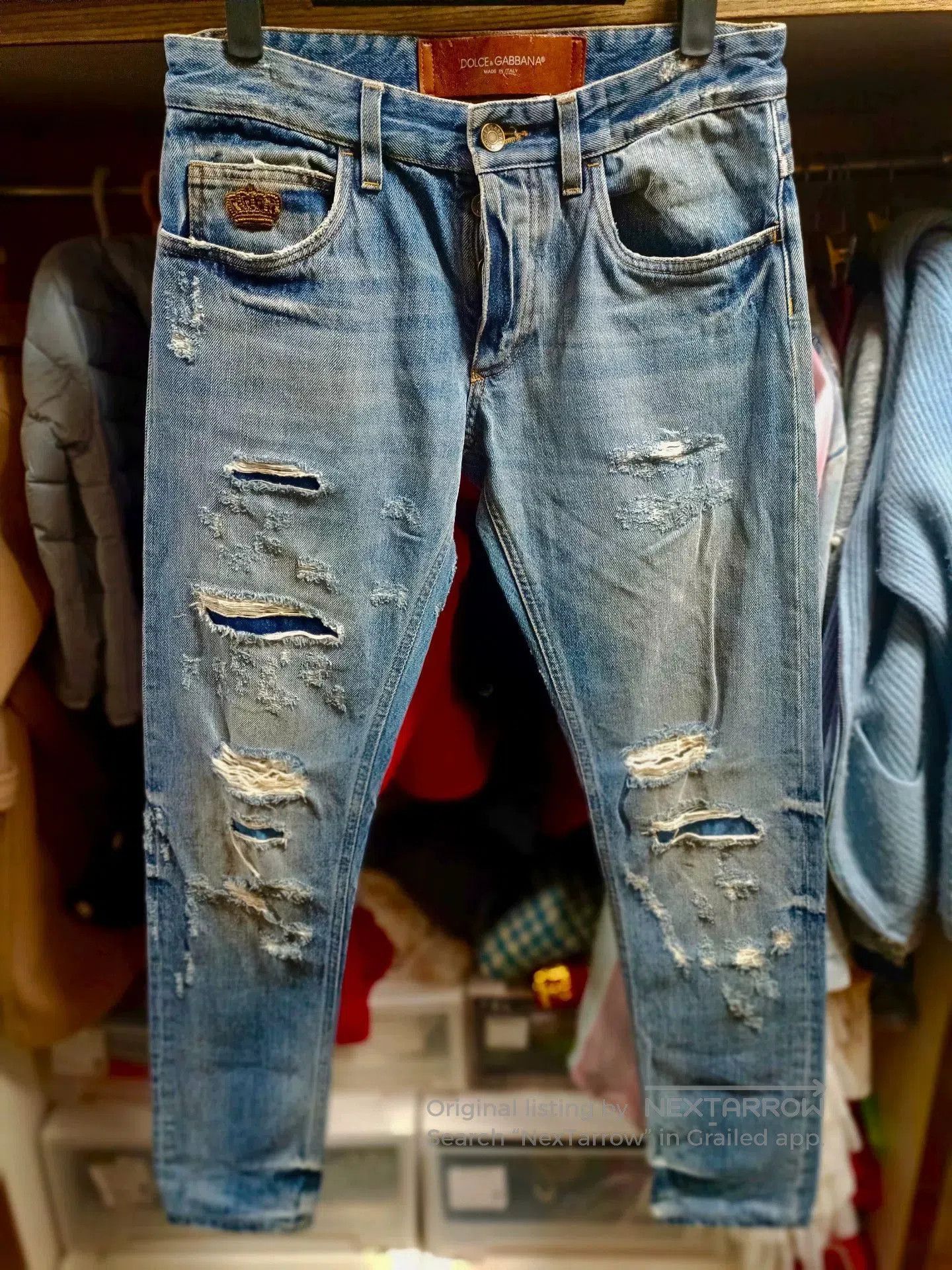 Dolce & Gabbana Dolce & Gabbana Crown Bee Embroidery Jeans 44. Size US 28 / EU 44 - 1 Thumbnail