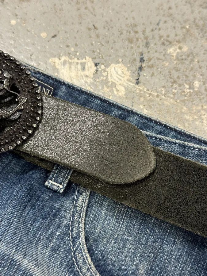Designer × Roberto Cavalli × Vintage 2000s Cavalli Asian Dragon Black Leather Belt Size ONE SIZE - 5 Thumbnail