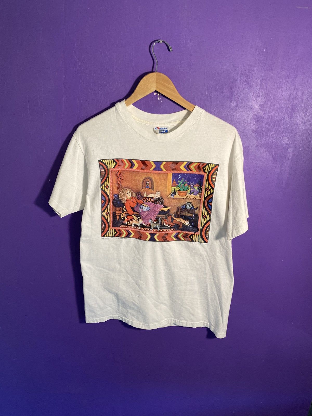 Arts & Science Vintage 90s Santa fe cat lady art tee Size US M / EU 48-50 / 2 - 1 Thumbnail