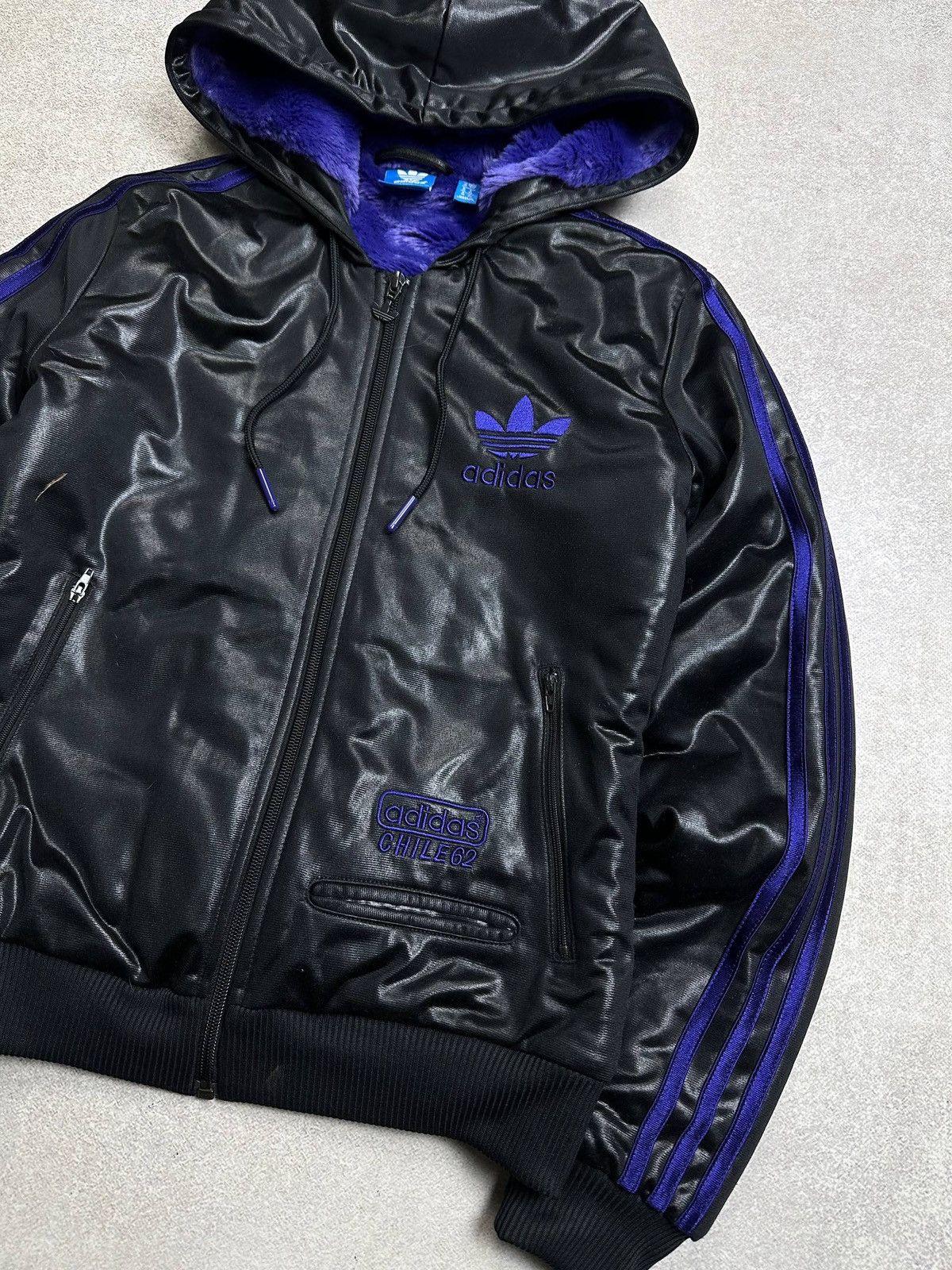 Adidas Vintage Adidas Chile 62 Hooded Zip Bomber Jacket M Size M / US 6-8 / IT 42-44 - 3 Thumbnail