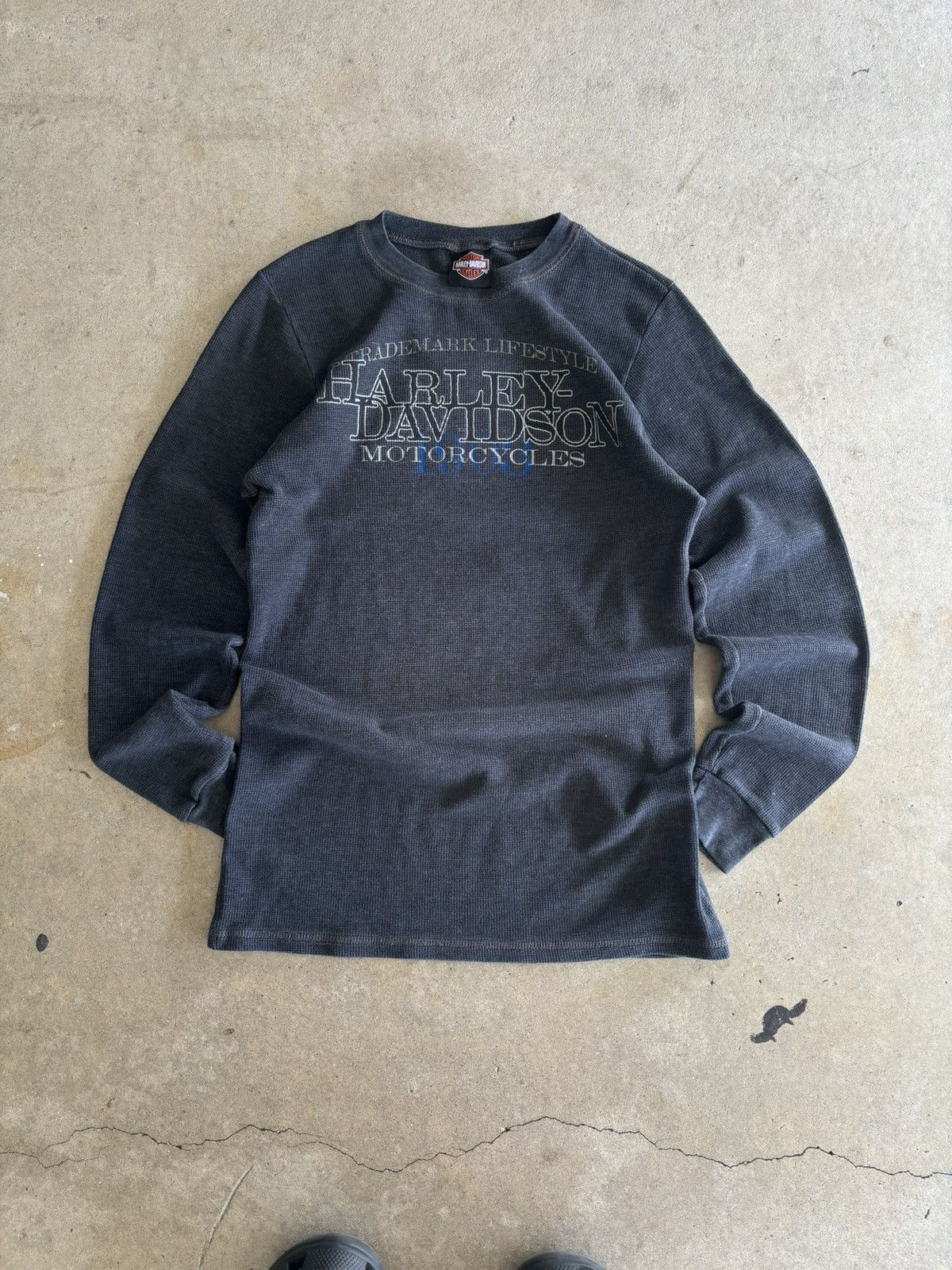 Vintage Harley Davidson Grunge Thermal Longsleeve