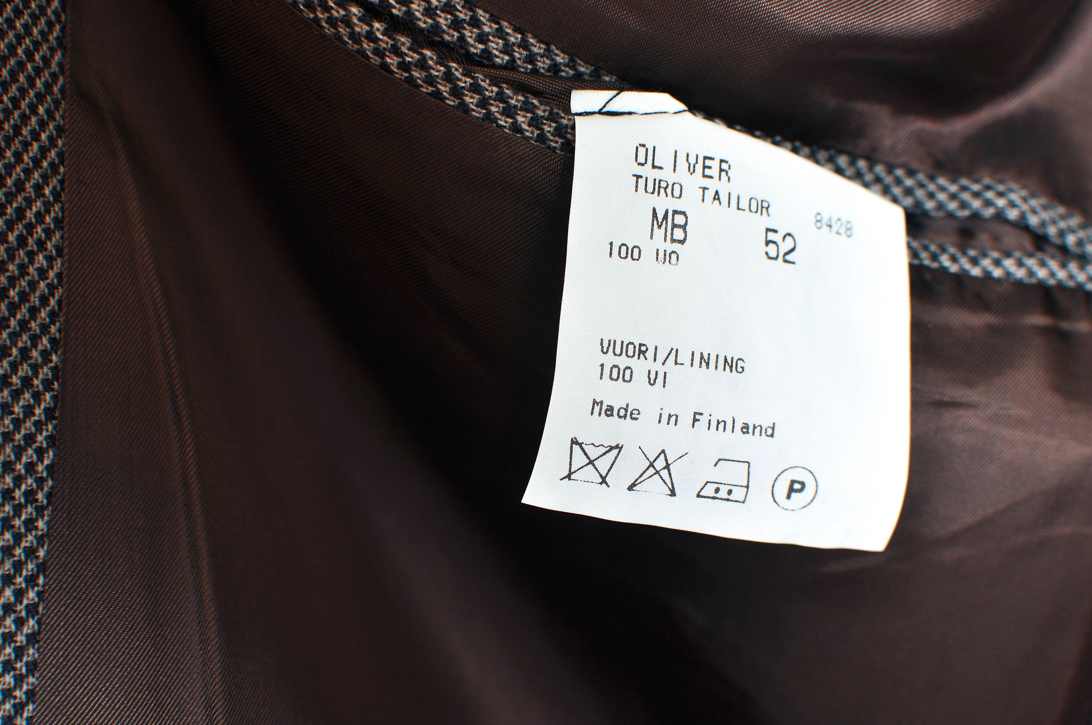 Other Vintage 90s Tweed Brown Suit by Oliver Turo Tailor Size 44R - 5 Thumbnail