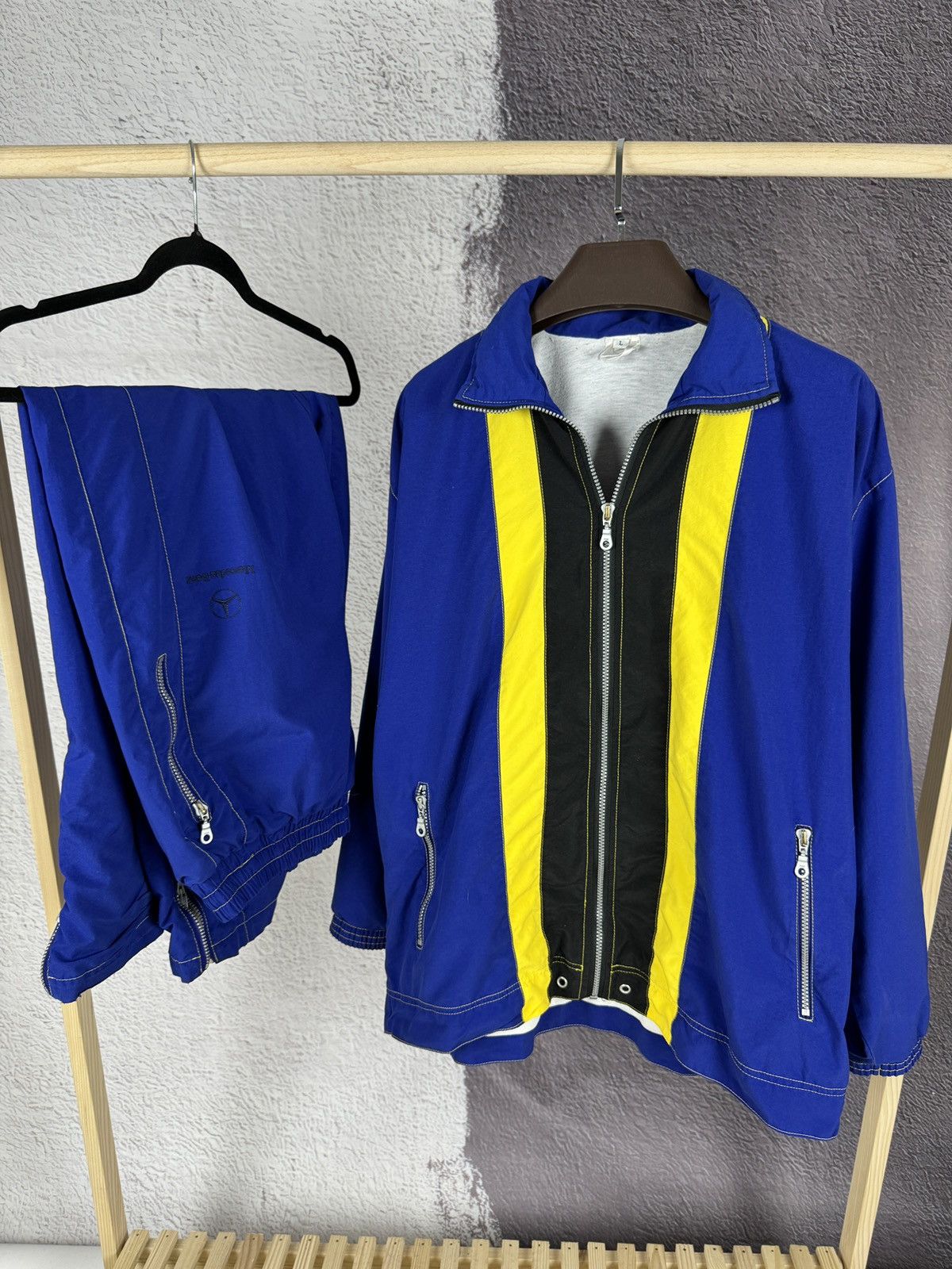 Mercedes-Benz × Vintage Mercedes-Benz vintage blue yellow striped track suit Size US L / EU 52-54 / 3 - 1 Thumbnail