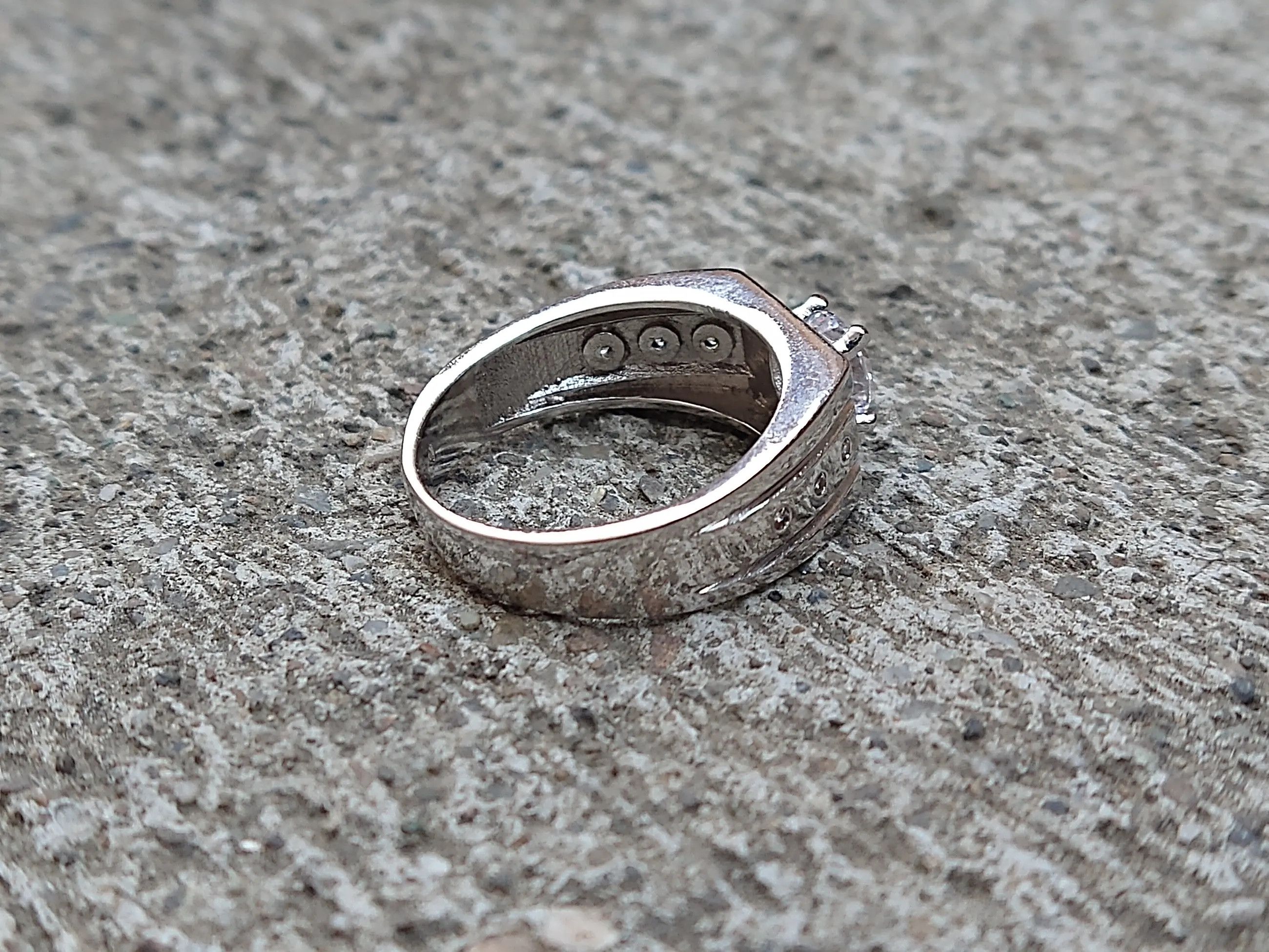 Sterling Silver Sterling Silver Ring Size 8.75 Clear CZ Round Band Size ONE SIZE - 2 Thumbnail