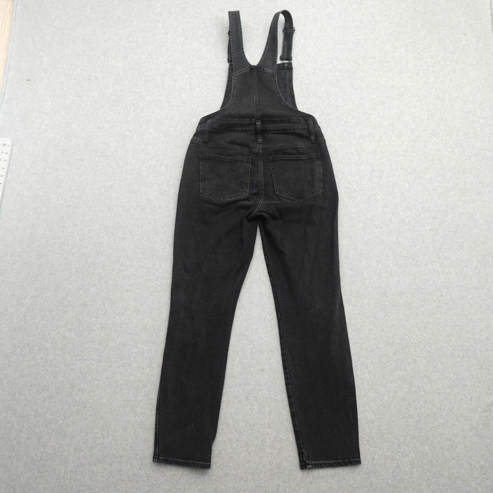 Madewell Madewell Overalls Small Black Denim Bib Utility Work Wear Frayed Womens Size 28" / US 6 / IT 42 - 2 Thumbnail