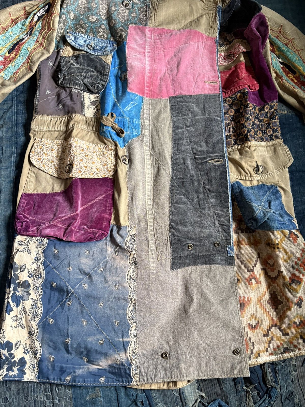 Kapital Kountry Kapital Crazy Hobo Patchwork Ring Coat Maria embroidery Size US L / EU 52-54 / 3 - 8 Thumbnail