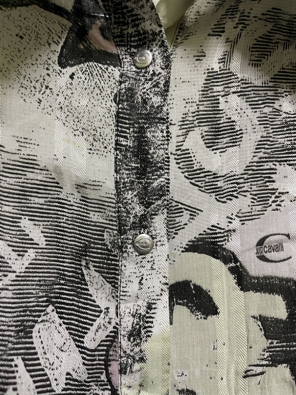 Just Cavalli × Vintage Just Cavalli Full Printed Gravity Shirt Long Sleeve Size L / US 10 / IT 46 - 7 Thumbnail