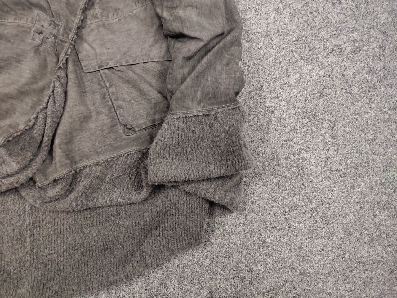 Other Grizas Design Garment Dyed Gray Oversized Jacket Silk Wool Size M / US 6-8 / IT 42-44 - 6 Thumbnail
