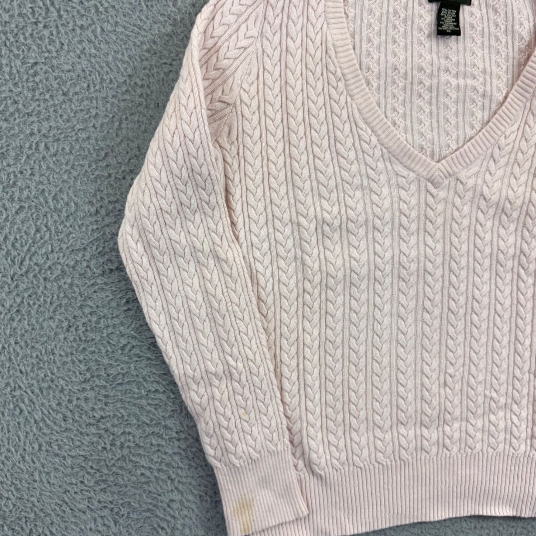 Eddie Bauer Vintage Eddie Bauer Sweater Womens XL Pink Cashmere Angora Cable Knit V Neck Ballet? Size XL / US 12-14 / IT 48-50 - 4 Thumbnail