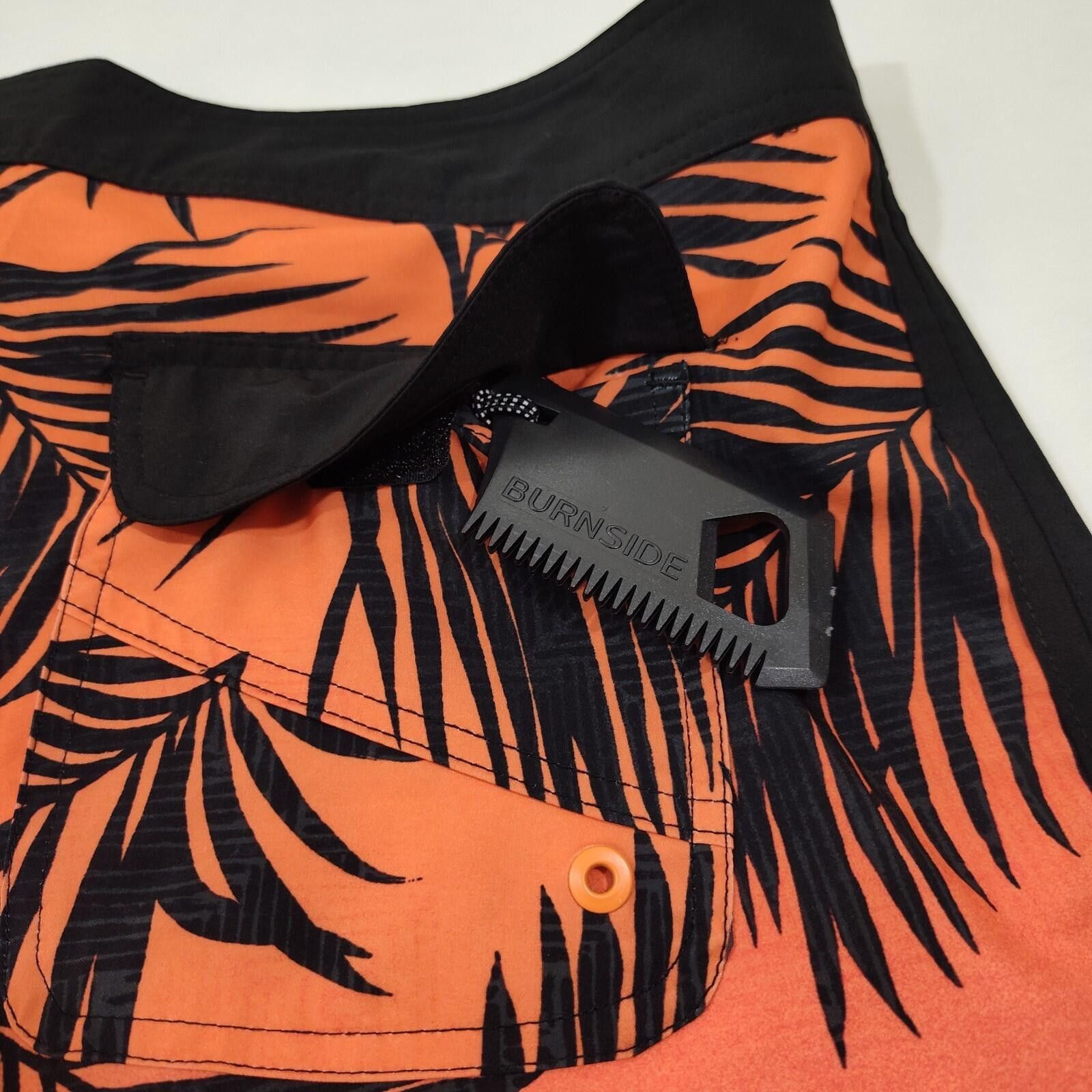 Burnside Burnside Board Shorts Men's 34 Orange Pink Leaf Print Size US 34 / EU 50 - 5 Thumbnail