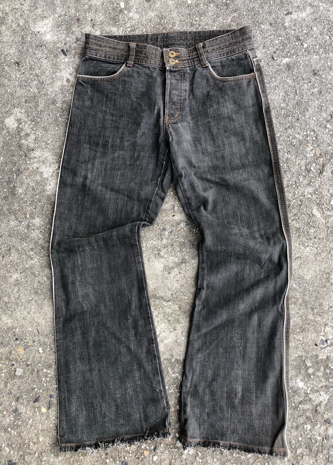 Morgan Homme Striped Flared Jeans