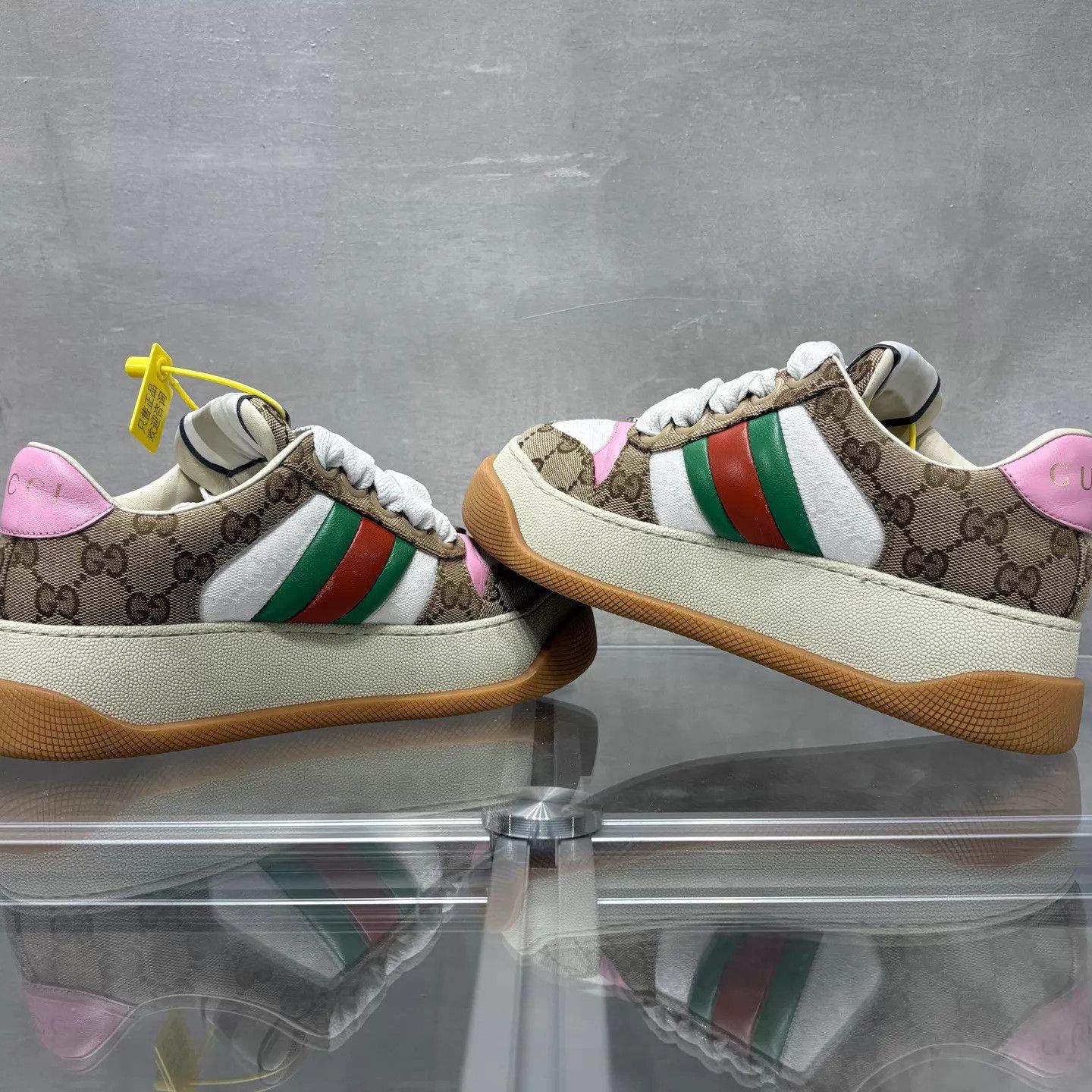 Gucci Gucci Pink Brown GG Monogram Platform Puff 35.5 EU Size US 5 / IT 35 - 5 Thumbnail