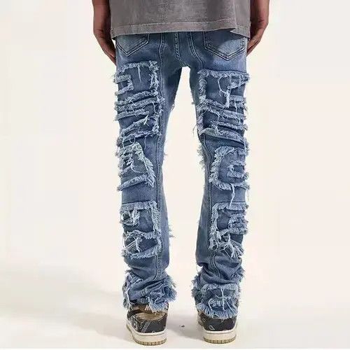 Jean Hole Ripped Distressed Jeans Size US 32 / EU 48 - 2 Thumbnail