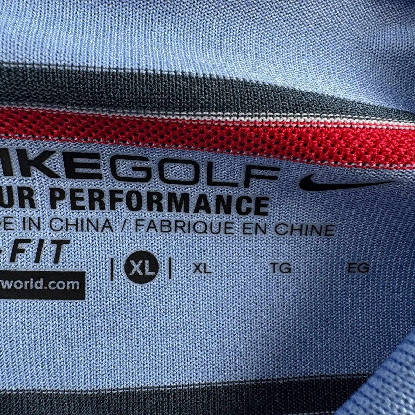 Nike Nike Golf Tour Performance Dri Fit Polo XL Blue Red Stripe N Size US XL / EU 56 / 4 - 6 Thumbnail