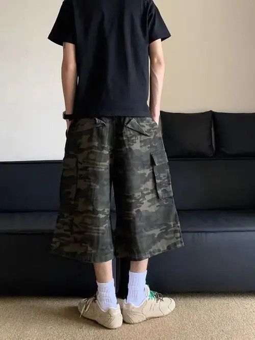 Other Vintage Multi-Pocket Camouflage Wide Leg Work Shorts Size US 30 / EU 46 - 5 Thumbnail