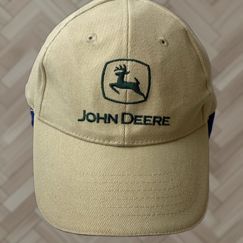 John Deere John Deere Hat Snapback Beige Adjustable Embroidered Tractor Mens / H-68 Size ONE SIZE - 1 Thumbnail