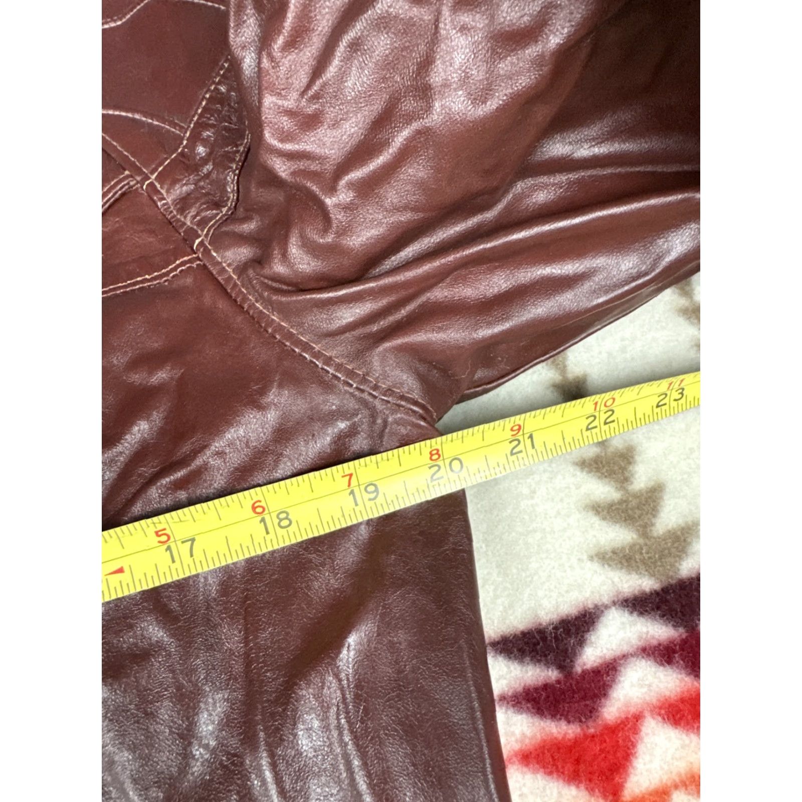 Vintage VINTAGE Gino Leathers Bomber Jacket Men's Brown Leather Sz 40 Moto Talon Zippers Brown 40 Mens Jackets Size US XXS / EU 40 - 7 Thumbnail