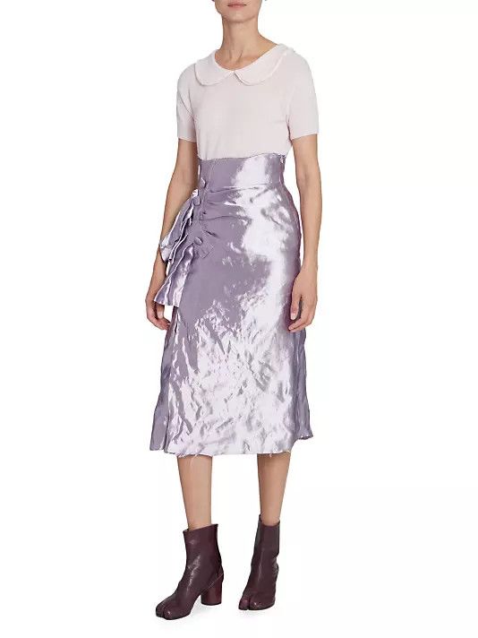 Maison Margiela o1y0625 Midi Skirt in Lilac Size 28" / US 6 / IT 42 - 4 Thumbnail