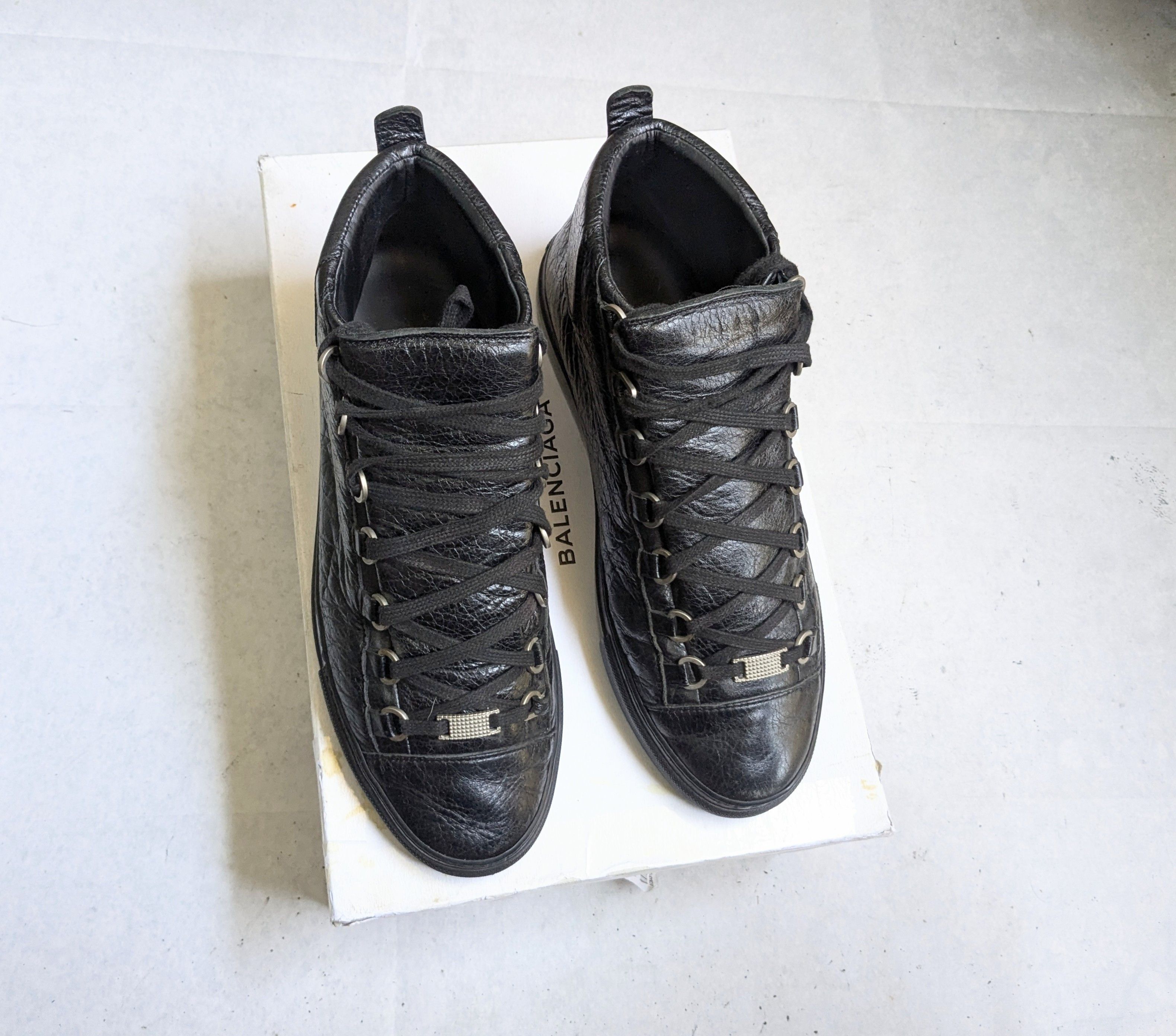 Balenciaga Balenciaga Arena Black 9 Leather High Tops Size US 9 / EU 42 - 2 Thumbnail
