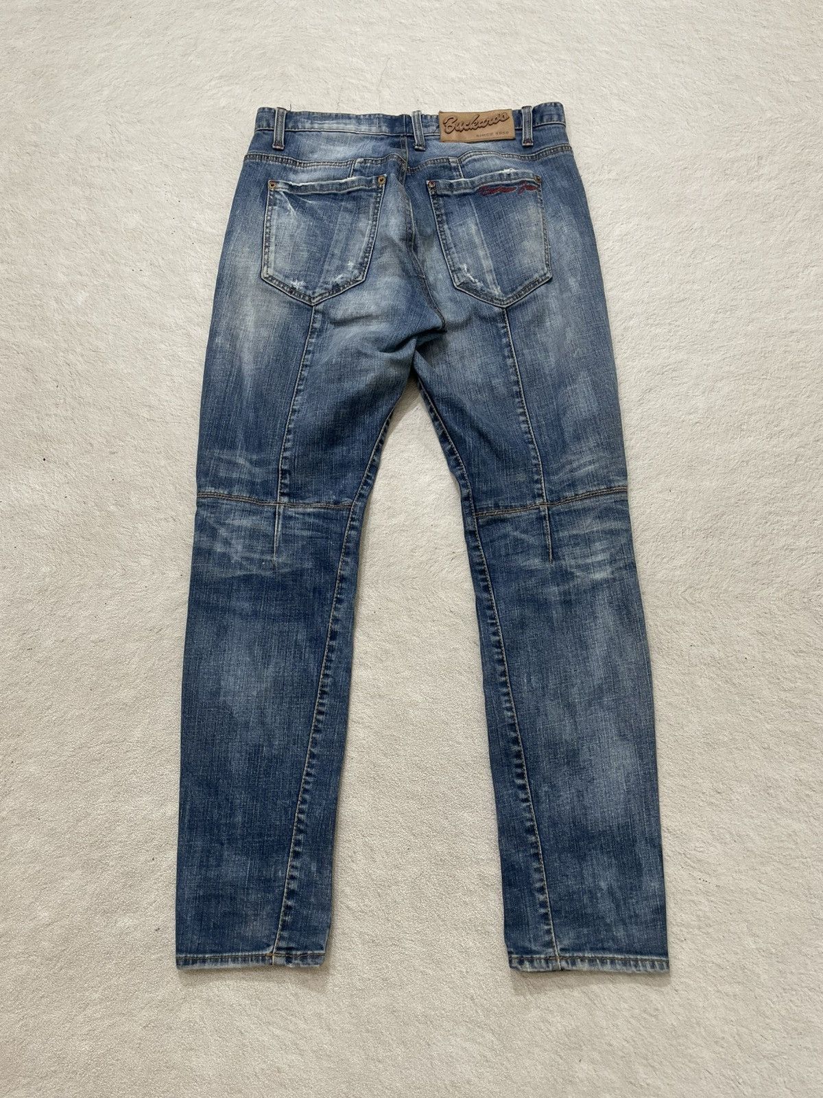 Kapital 2000s Buckaroo Ripped Denim Wash Jeans Slimfit Y2K Ifsix LGB Size US 31 - 8 Thumbnail