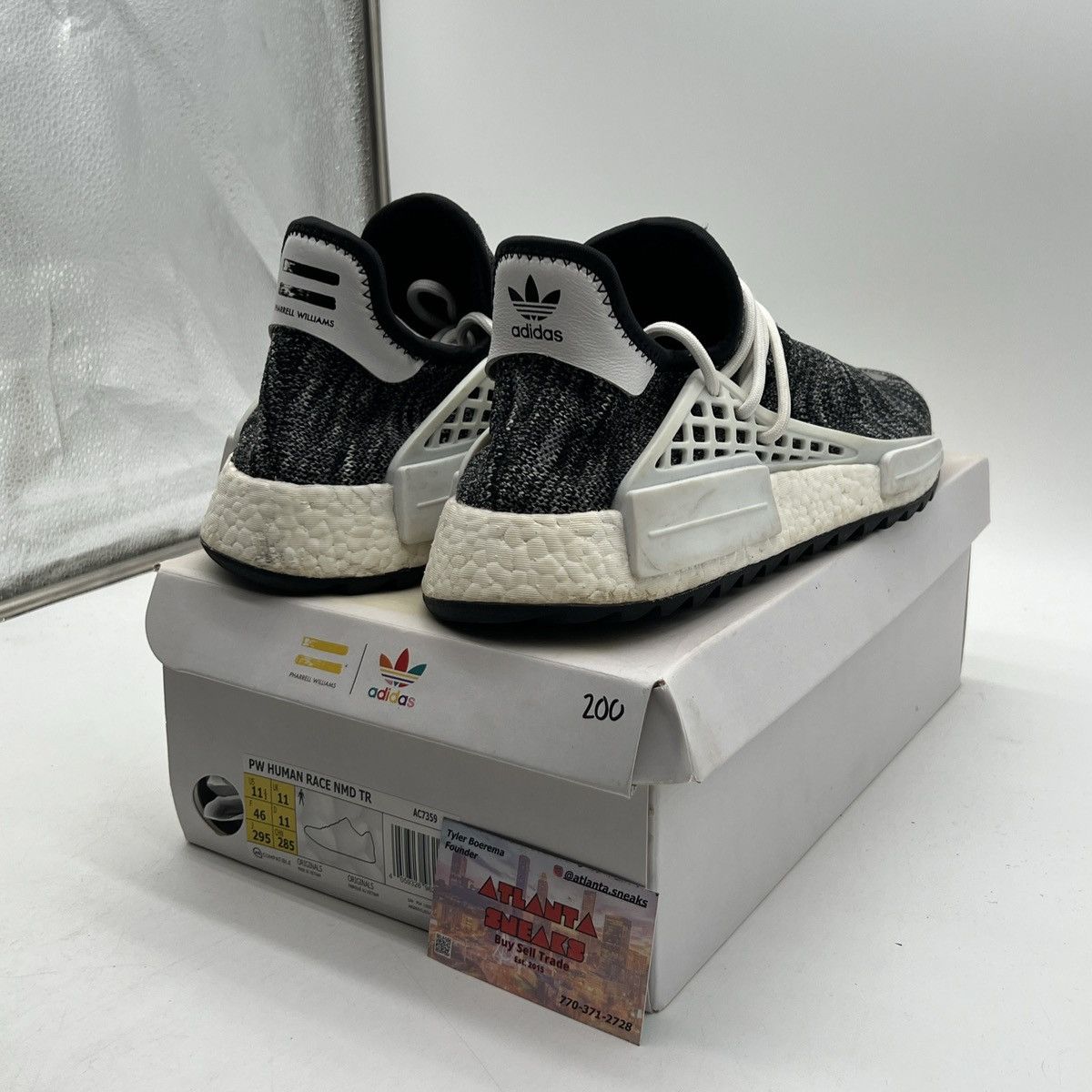 Adidas Pharrell x NMD human race Oreo Size US 11.5 / EU 44-45 - 5 Thumbnail