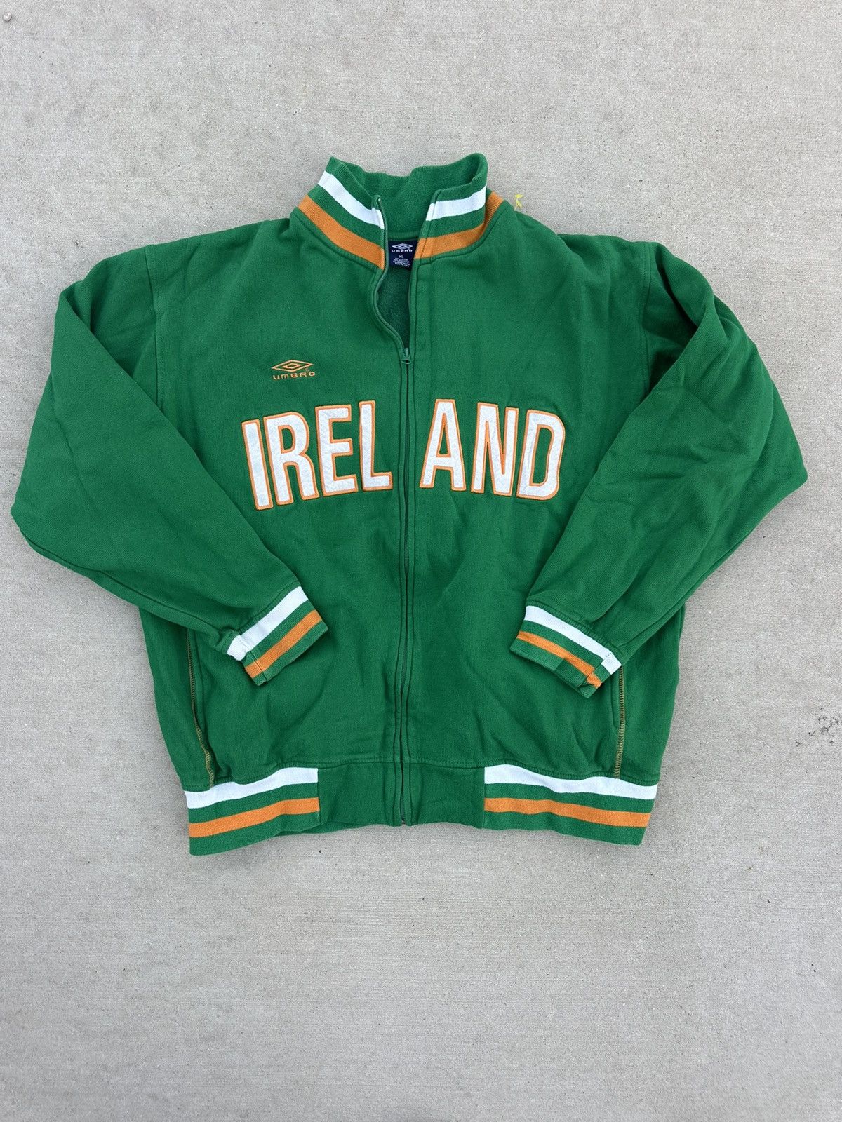 Vintage Ireland National Soccer Team Umbro Green Full Zip Jacket Size US XL / EU 56 / 4 - 1 Thumbnail