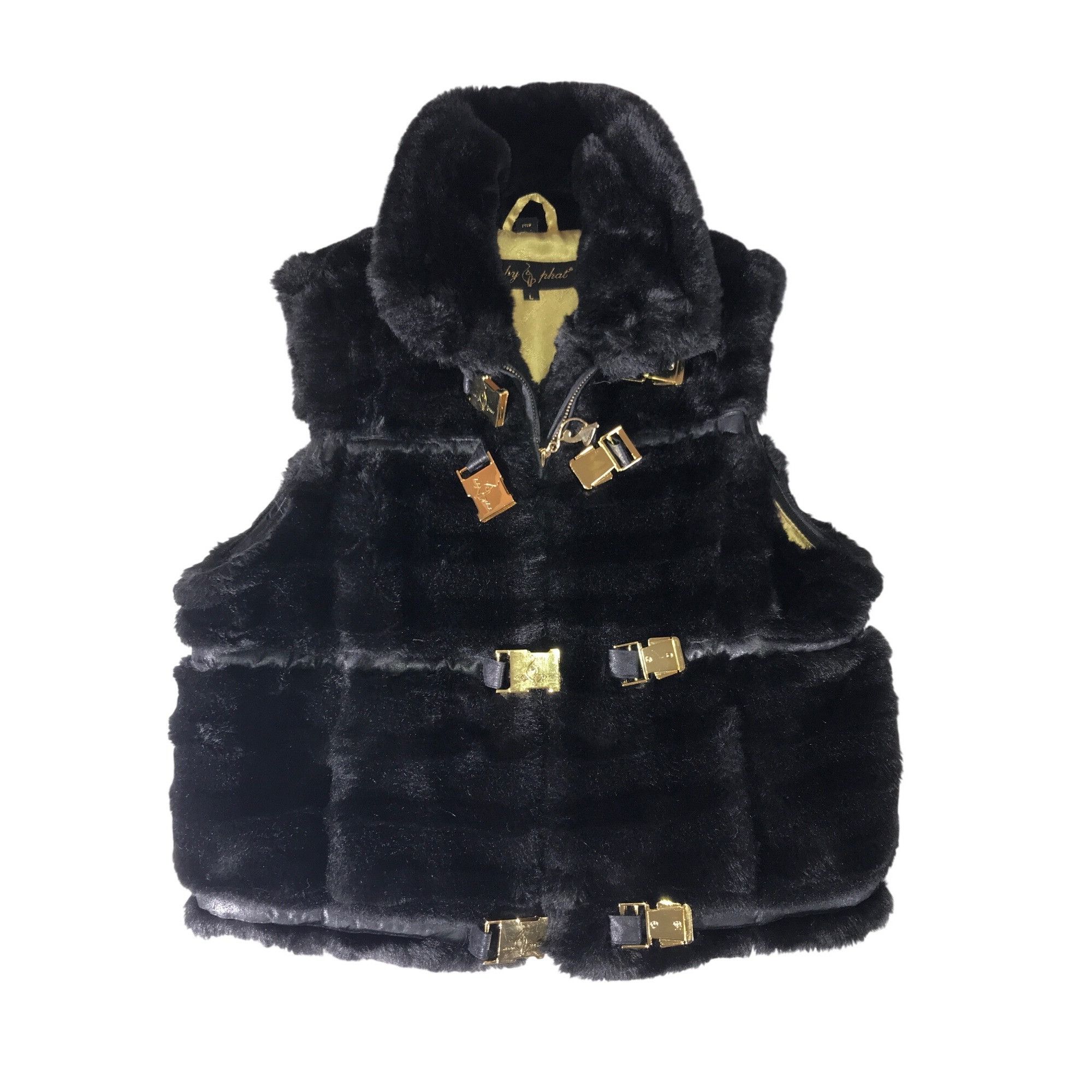 Baby Phat Women's Black Faux Fur Convertible Jacket/Vest