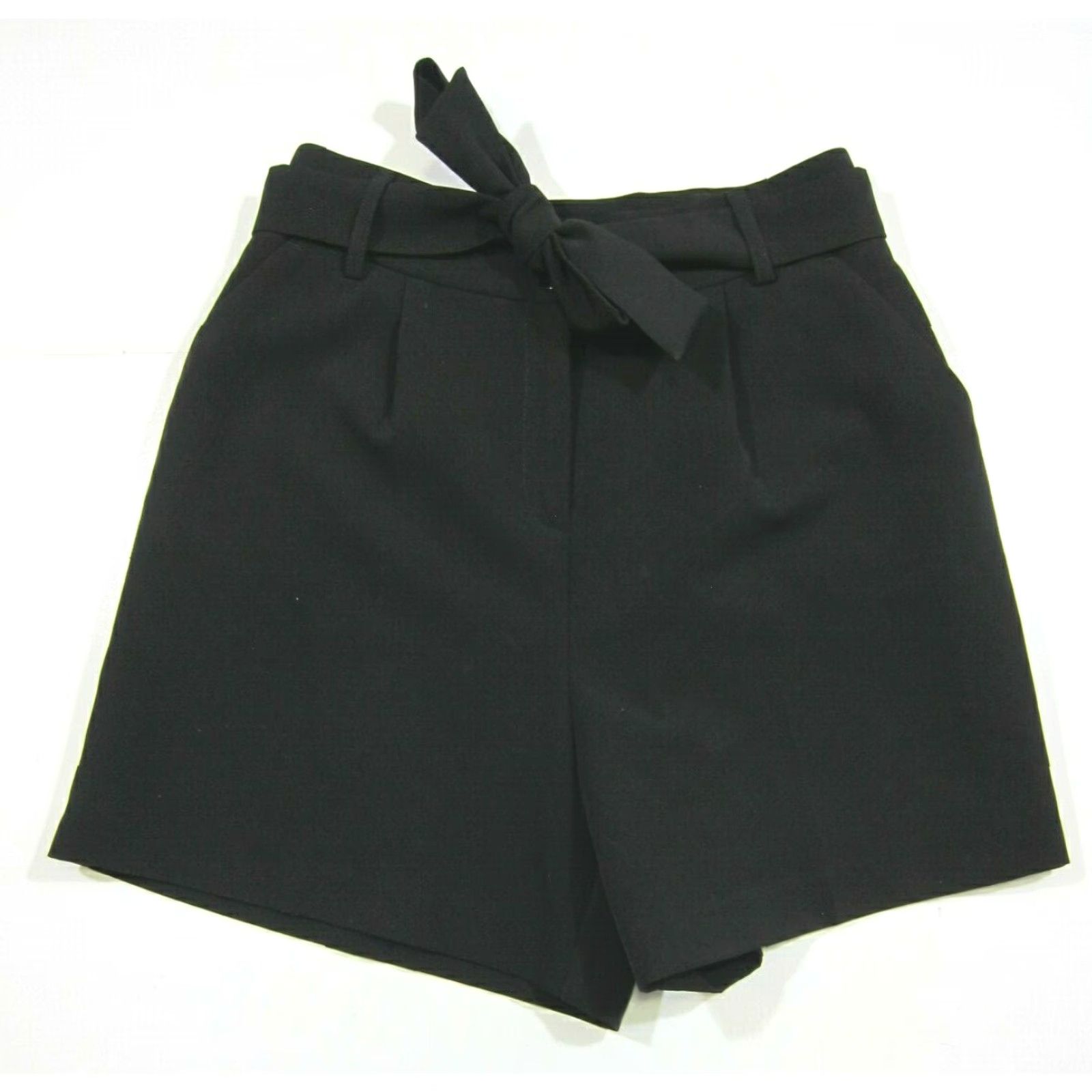 Vintage SHOP 1ONE Black Stretch High Rise Waist Classic Pocket Pleat Short Women Small Size 42" / US 20 - 6 Thumbnail