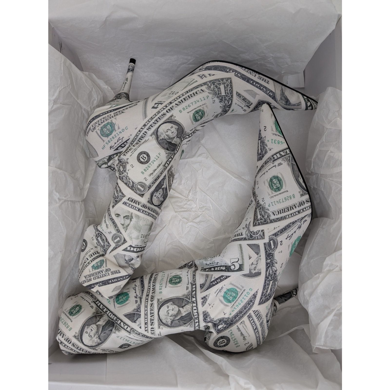 Balenciaga o1rshd1 Maille Impreimee Dollars Boots in Multicolor Size US 7 / IT 37 - 12 Thumbnail
