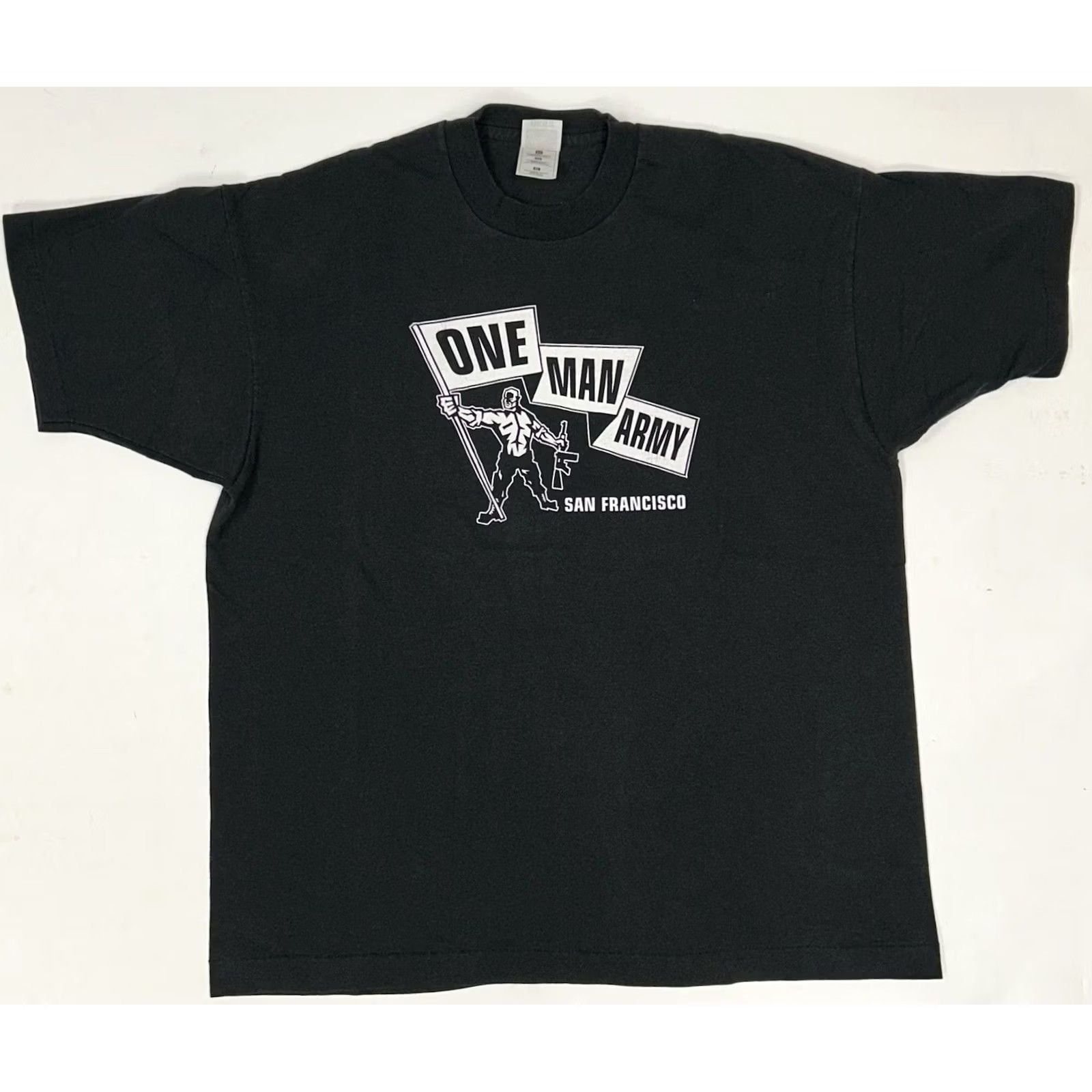 Vintage VINTAGE One Man Army T-Shirt Unisex Adults XL Black Crew Neck Short Sleeve San Francisco Adeline Records Green Day 90s Punk Rock Fan Tee Size US XL / EU 56 / 4 - 4 Thumbnail