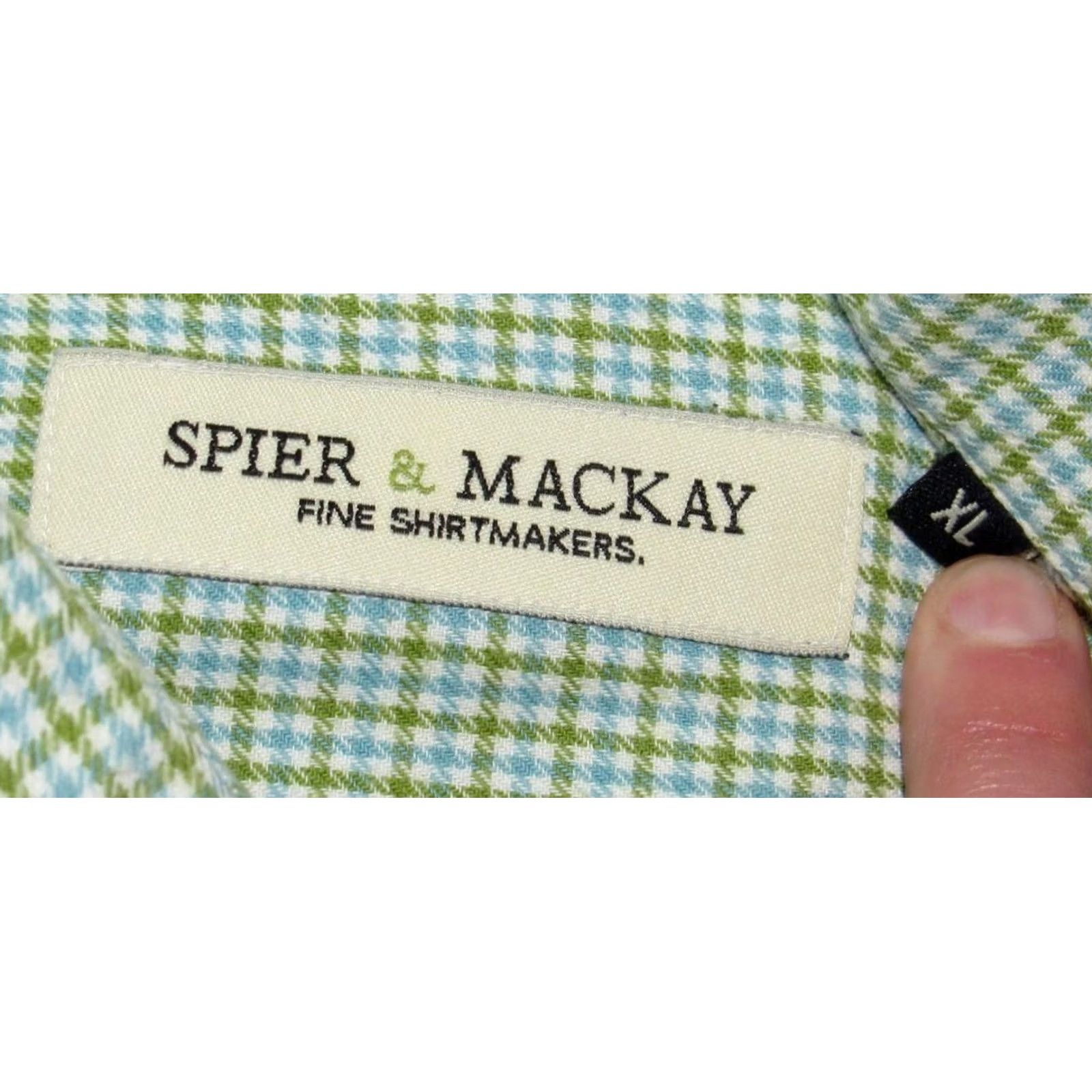 Vintage SPIER & MACKAY Green Blue Long Sleeve Button Down Shirt XL Mens XL Green Blue Button Down Shirt Mens XL Long Sleeve Size US XL / EU 56 / 4 - 3 Thumbnail