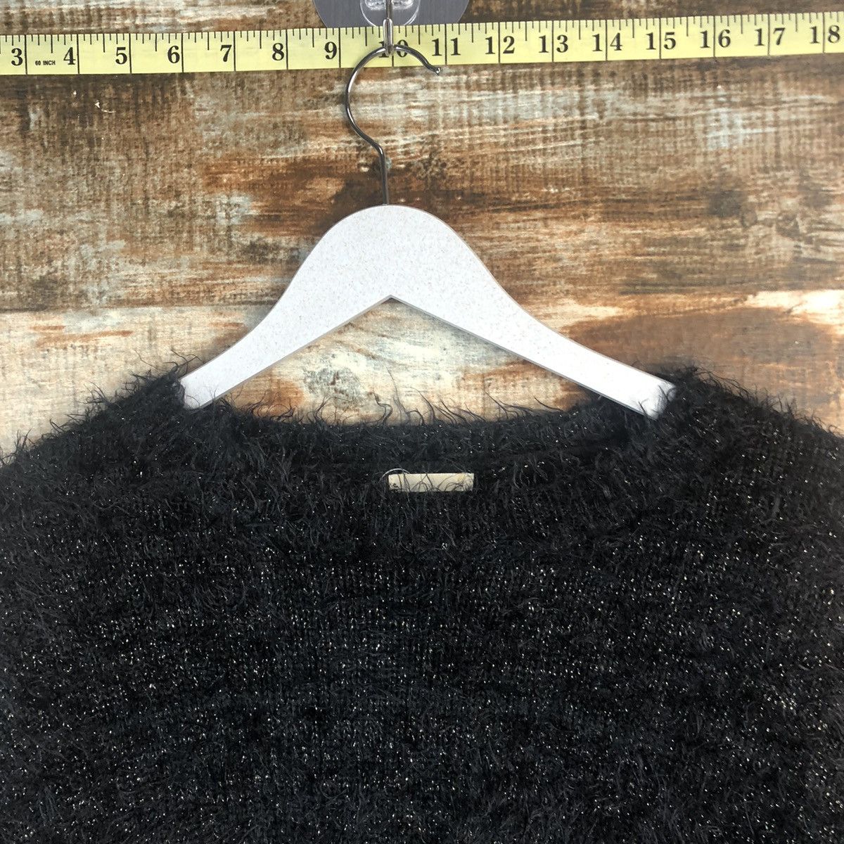 GU DL GU Black shaggy fur Mohair Knitwear #C321 Size M / US 6-8 / IT 42-44 - 4 Thumbnail