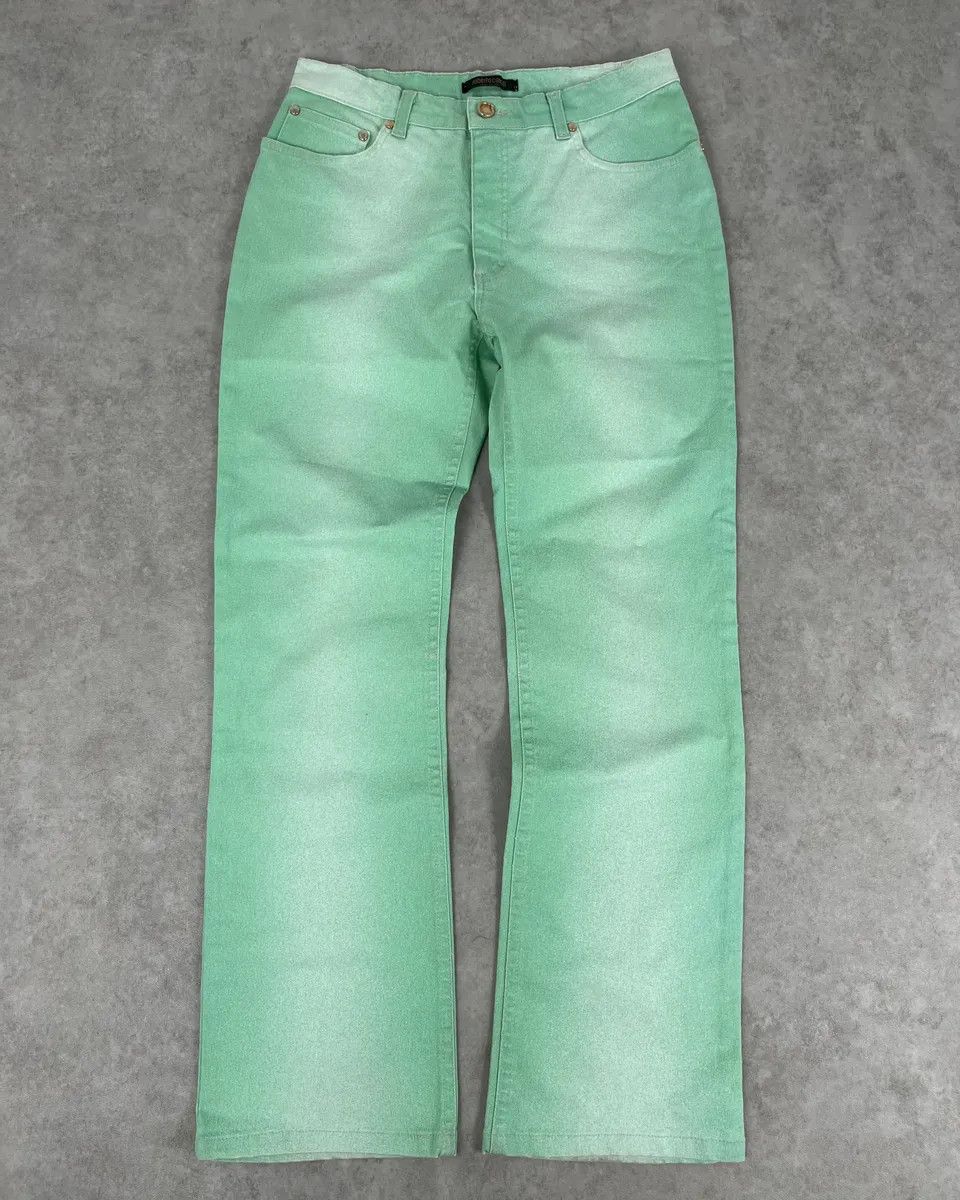 Roberto Cavalli 2000s Roberto Cavalli Mint Green Faded Jeans Size 25" / US 0 / IT 36 - 1 Thumbnail