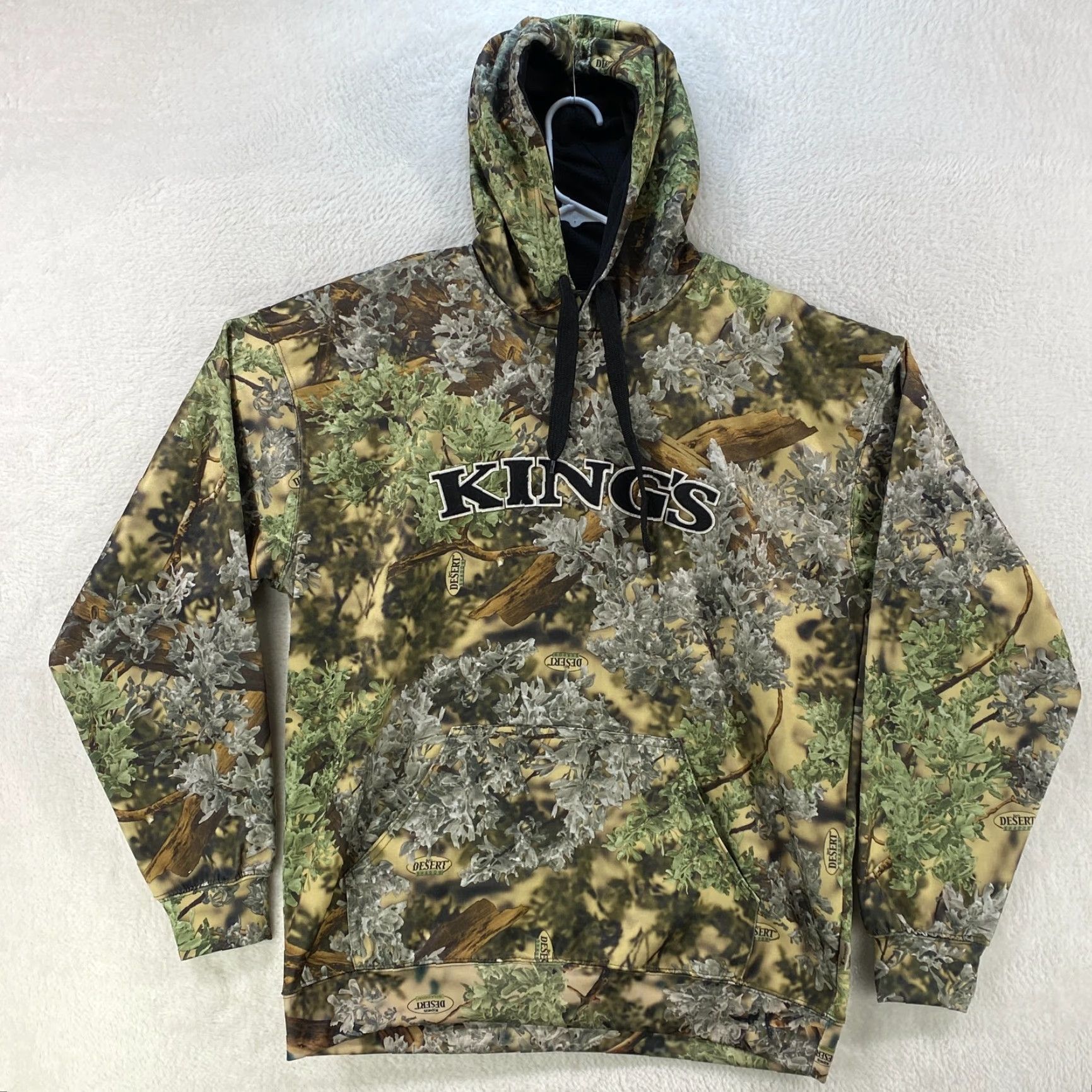 Vintage Kings Camo Mens Large Hoodie Hooded Sweatshirt Desert Shadow Hunting Camouflage Size US L / EU 52-54 / 3 - 2 Thumbnail