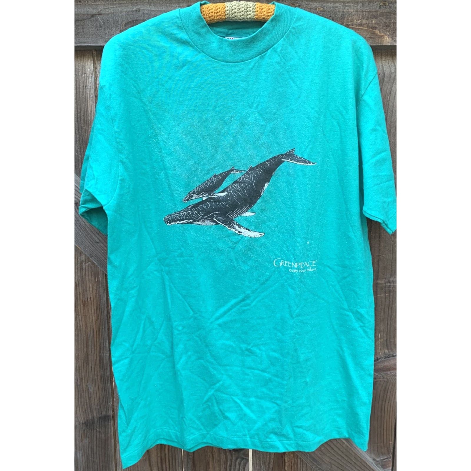 Hanes VINTAGE Greenpeace Humpback Whales T-Shirt Mens L 1980s Hanes 100% Cotton Graphic Tee See Pics Size US L / EU 52-54 / 3 - 7 Thumbnail