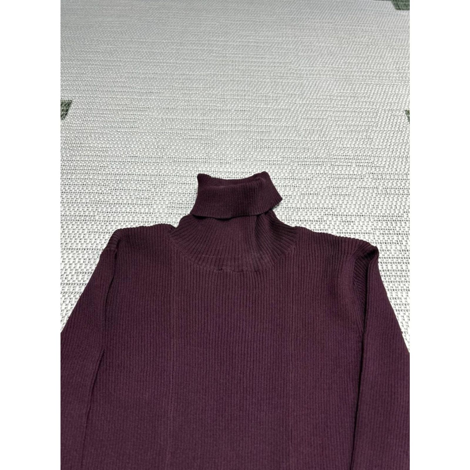 Reiss Reiss Mimi Fluted Knit Dress Womens Medium Purple Stretch Flippy Hem Turtleneck Dress Size M / US 6-8 / IT 42-44 - 3 Thumbnail