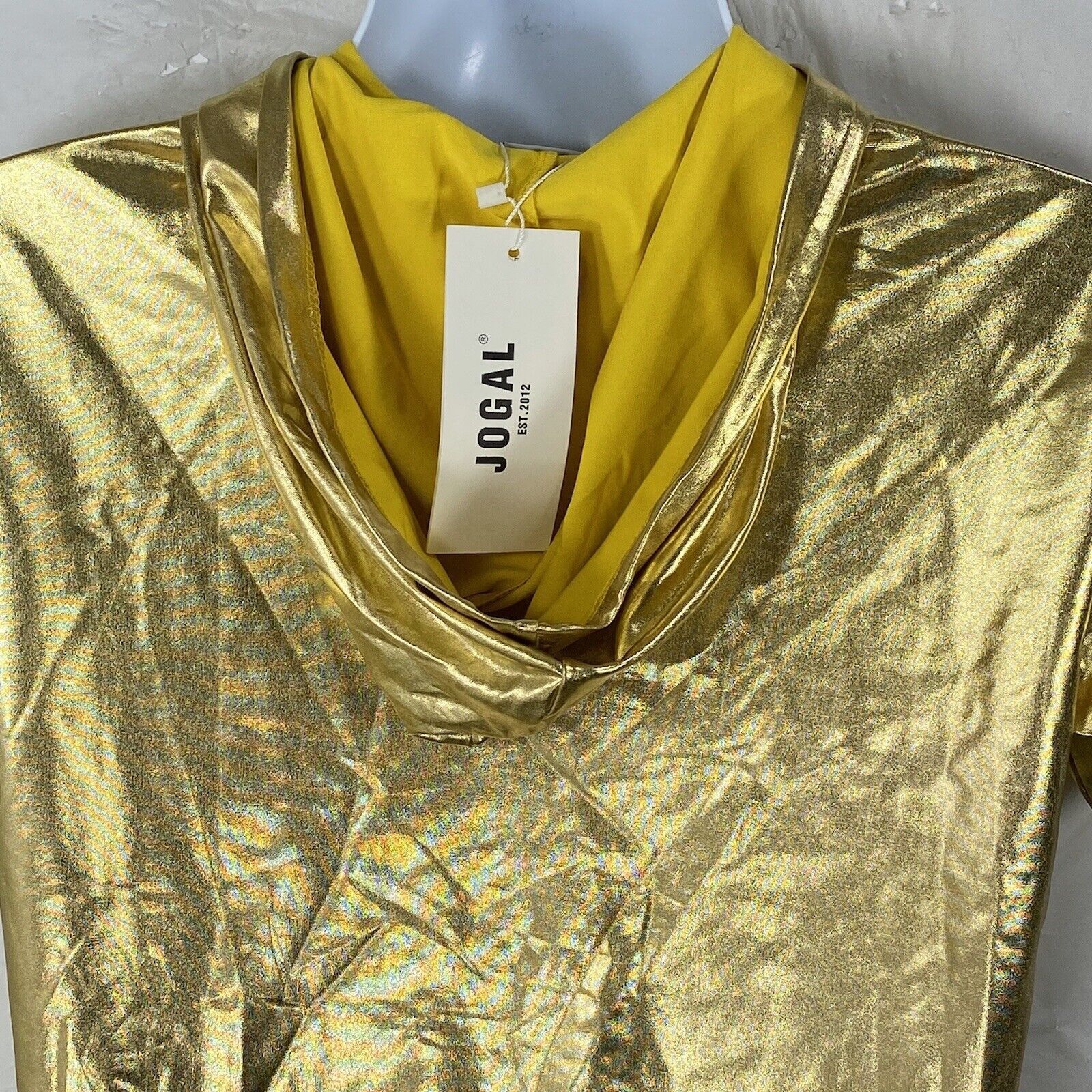Other JOGAL Hooded Shirt Shiny Golden Reflective Hoodie NWT Size S / US 4 / IT 40 - 6 Thumbnail