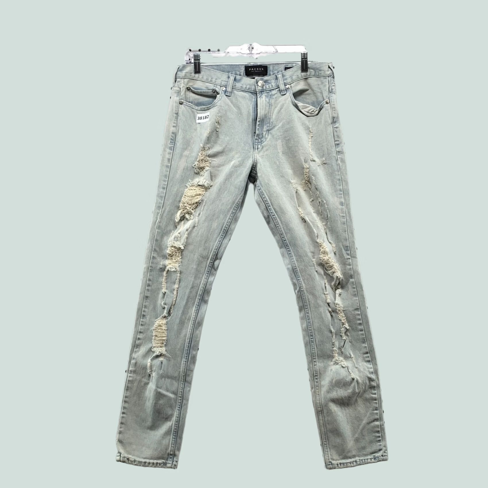 Pacsun PacSun Jeans Mens Size 32x32 Fits 32x30 Distressed Denim Comfort Stretch Skinny Size US 32 / EU 48 - 1 Thumbnail