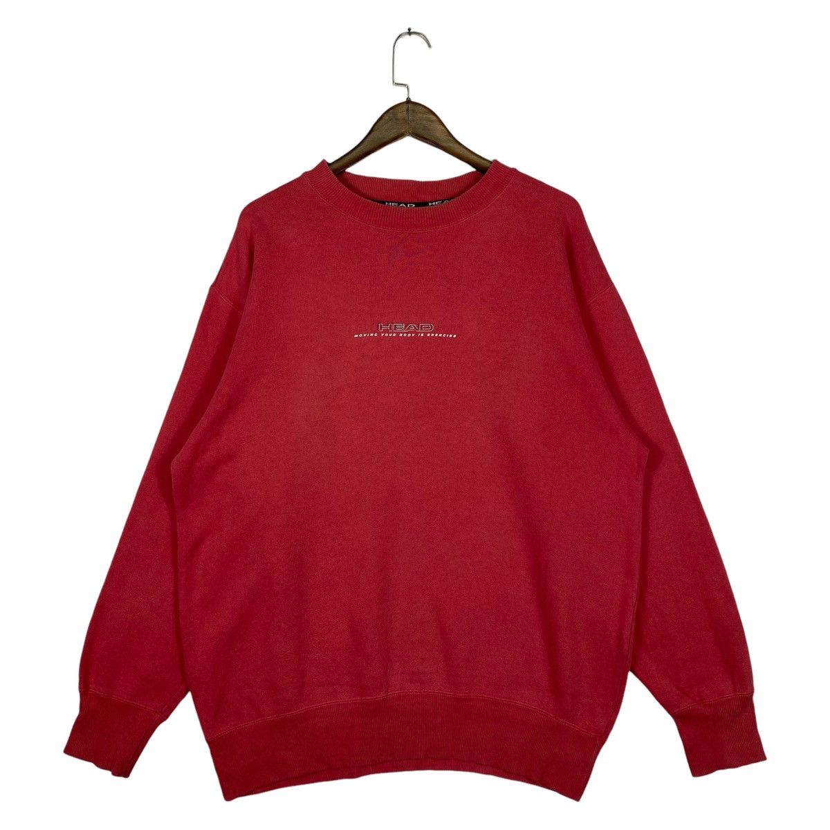 Vintage Vintage HEAD Crewneck Sweatshirt Red Pullover Jumper Size XL Size US XL / EU 56 / 4 - 1 Thumbnail
