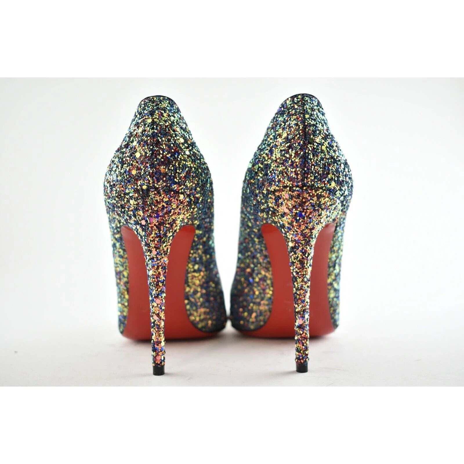 Christian Louboutin Christian Louboutin Pigalle Follies 100 Glitter Milkyway Size US 7 / IT 37 - 8 Thumbnail