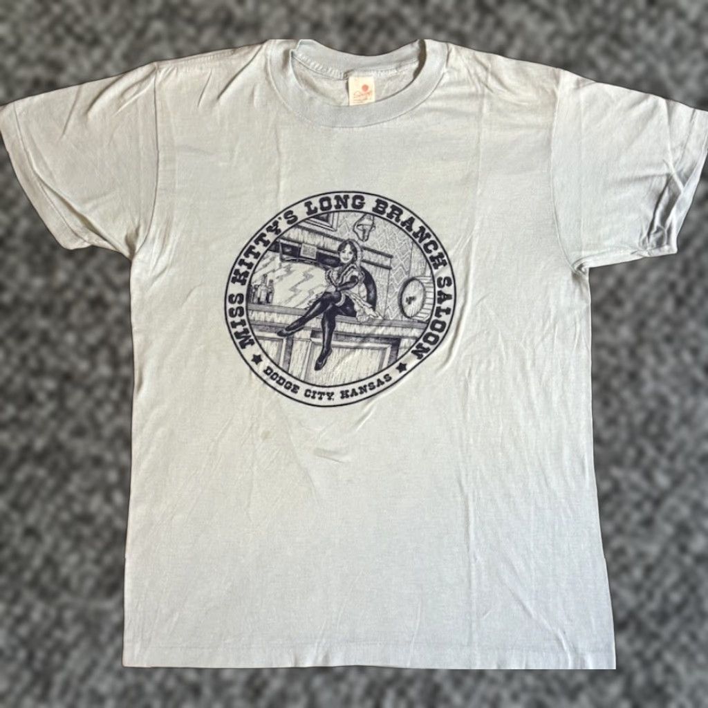 Vintage VINTAGE 80s Miss Kitty’s Long Branch Saloon T Shirt XL Dodge City Kansas Brothel Shirt Adult XL Blue 80s City Punk Rock Men Size US XL / EU 56 / 4 - 1 Thumbnail