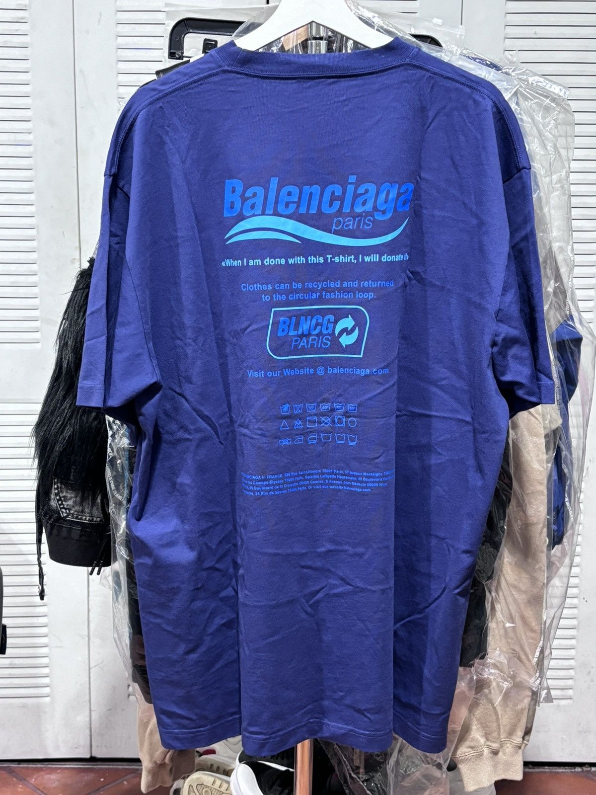 Balenciaga Balenciaga Recycle Blue Tee Size US XS / EU 42 / 0 - 4 Thumbnail