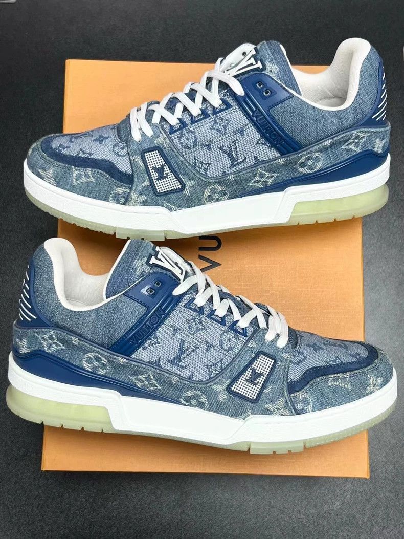 Louis Vuitton LV Trainer Blue Denim Sneakers-2508 Size US 7.5 / EU 40-41 - 2 Thumbnail