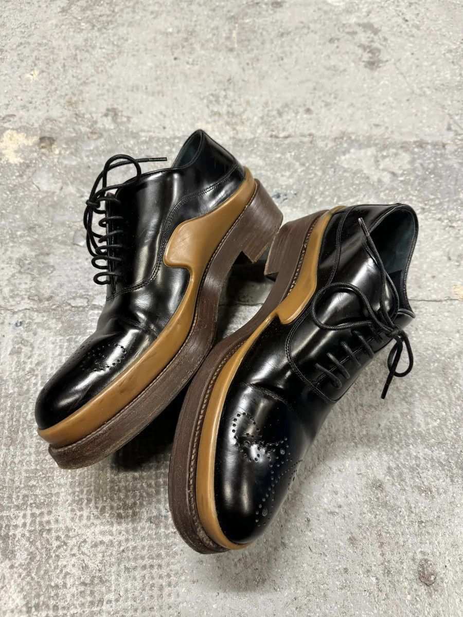 Prada FW2015 Prada Black Brixen Derbies Leather Shoes Size US 8.5 / IT 38.5 - 6 Thumbnail