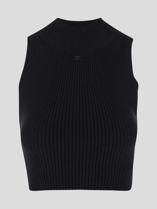 Courreges COURREGES Women Tops 225MTO402FI0049 9999 Black Size L / US 10 / IT 46 - 1 Thumbnail