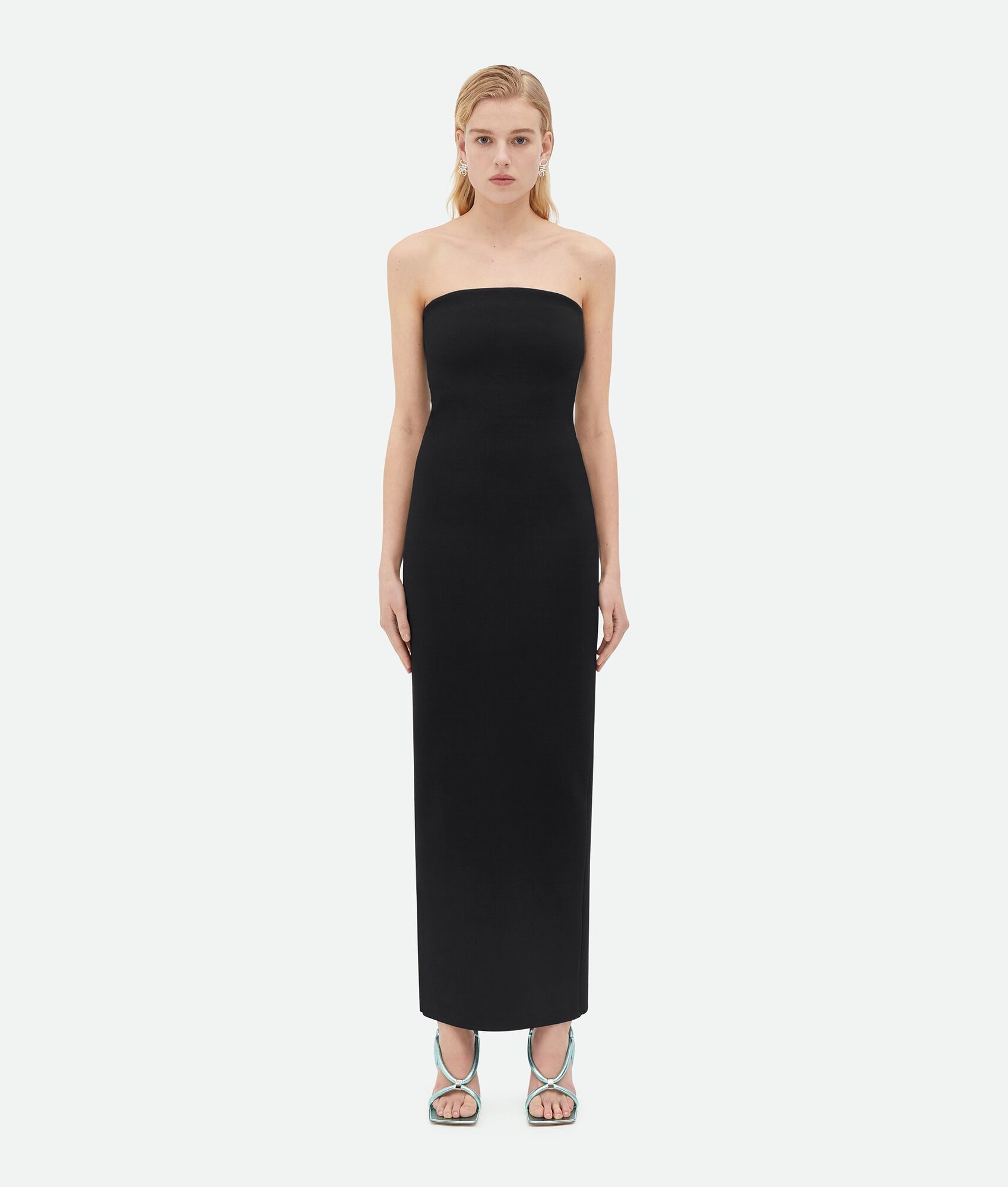 Bottega Veneta o1n1vont0525 Compact Viscose Dress in Black Size L / US 10 / IT 46 - 1 Thumbnail